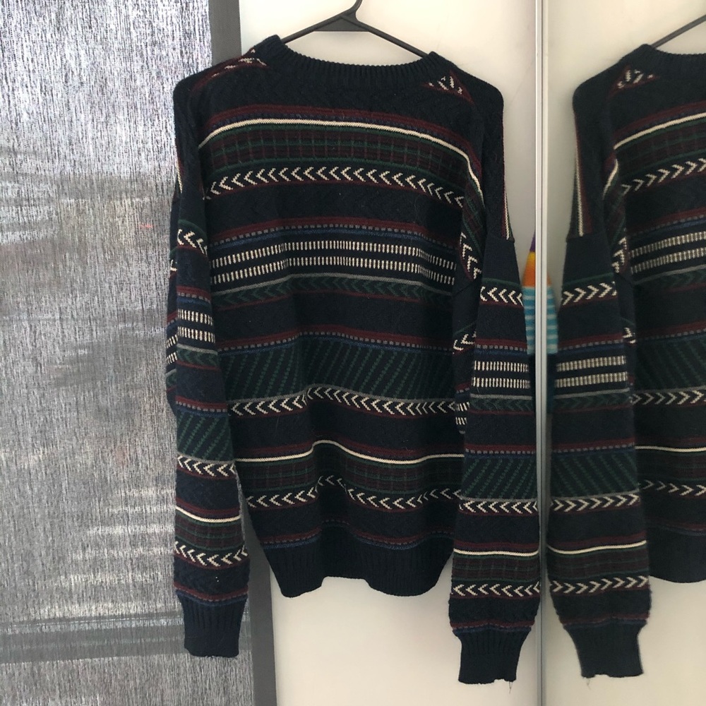 Retro printed baggy sweater